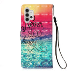 Pattern Printing Design Wallet Stand Leather Phone Case with Lanyard for Samsung Galaxy A32 5G