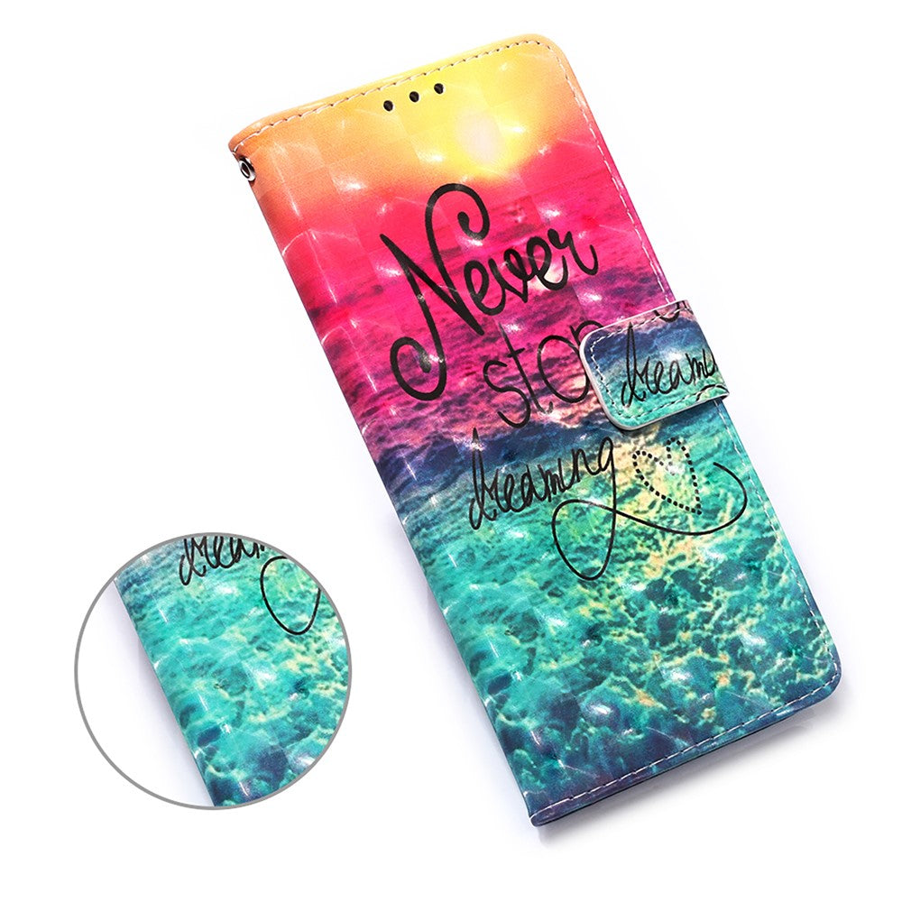 Pattern Printing Design Wallet Stand Leather Phone Case with Lanyard for Samsung Galaxy A32 5G