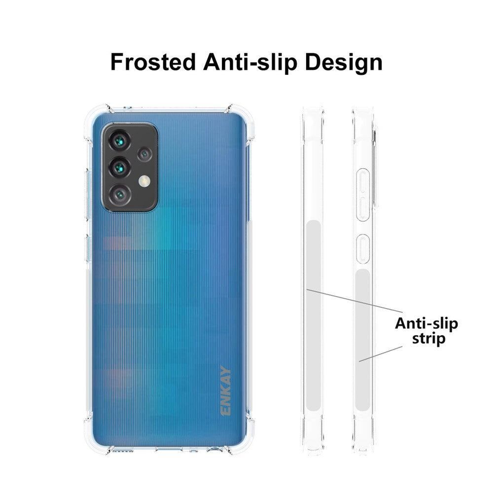 ENKAY HAT PRINCE Shockproof Clear TPU Case for Samsung Galaxy A52 4G / 5G / A52s 5G Anti-slip Protective Cover