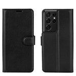 Litchi Texture Leather Phone Protective Cover with Wallet Stand Design for Samsung Galaxy S21 Ultra 5G