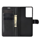 Litchi Texture Leather Phone Protective Cover with Wallet Stand Design for Samsung Galaxy S21 Ultra 5G