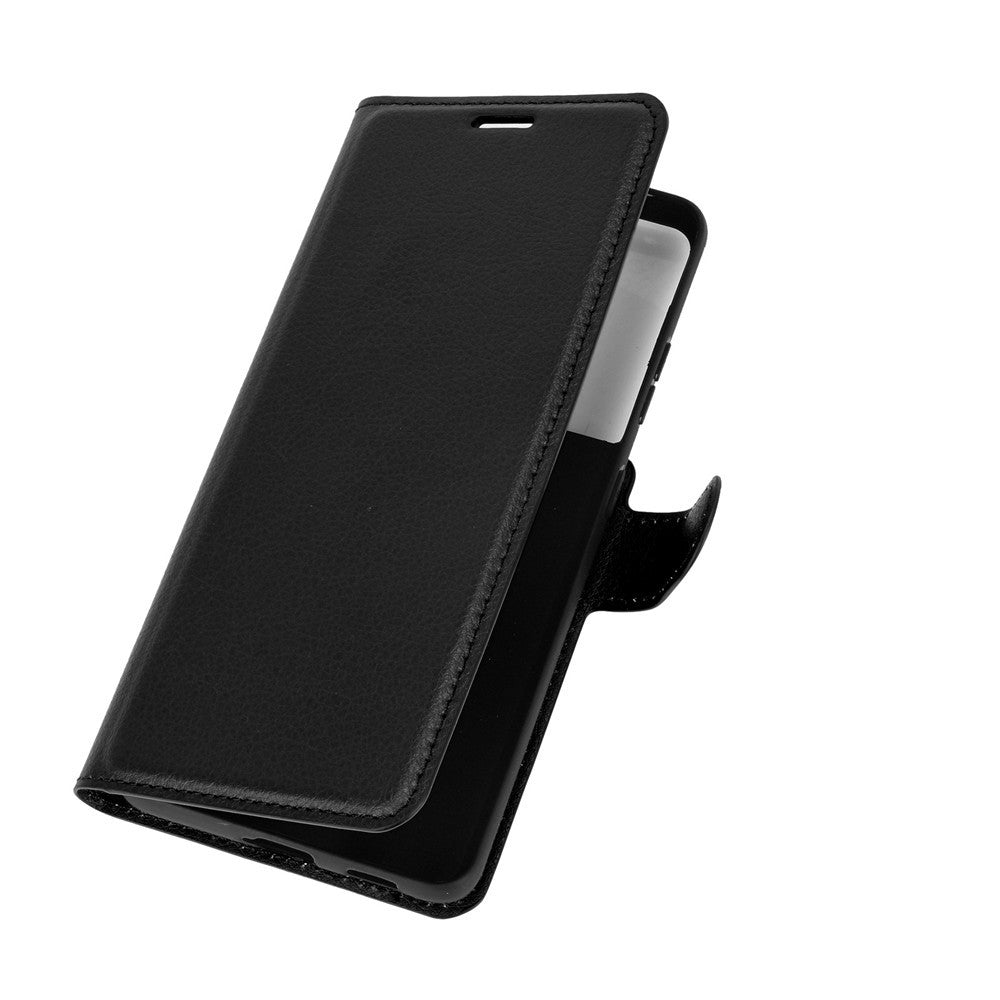 Litchi Texture Leather Phone Protective Cover with Wallet Stand Design for Samsung Galaxy S21 Ultra 5G