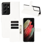 Litchi Texture Leather Phone Protective Cover with Wallet Stand Design for Samsung Galaxy S21 Ultra 5G