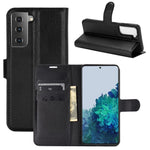 Litchi Texture Leather Phone Protective Cover with Wallet Stand Design for Samsung Galaxy S21+ 5G