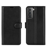 Litchi Texture Leather Phone Protective Cover with Wallet Stand Design for Samsung Galaxy S21+ 5G