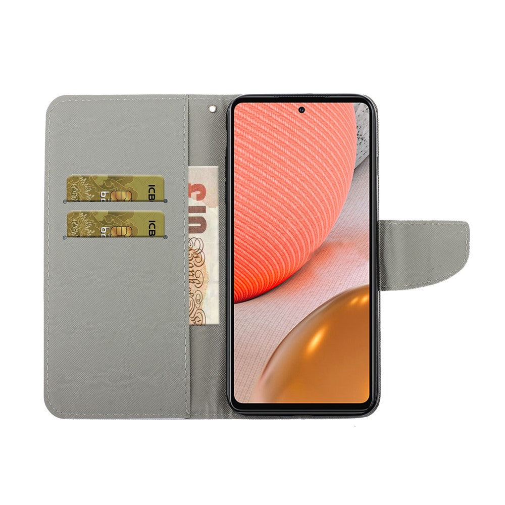 TPU + PU Leather Wallet Stand Phone Case with Lanyard for Samsung Galaxy A72 5G / A72 4G