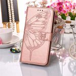 Imprint Butterfly Flower Pattern Wallet Stand Leather Case for Samsung Galaxy A52 4G/5G / A52s 5G