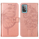 Läderfodral med fjärilsmönster och blommönster för Samsung Galaxy A52 4G/5G / A52s 5G