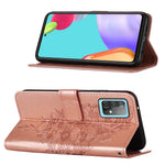 Läderfodral med fjärilsmönster och blommönster för Samsung Galaxy A52 4G/5G / A52s 5G