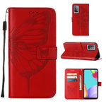 Läderfodral med fjärilsmönster och blommönster för Samsung Galaxy A52 4G/5G / A52s 5G