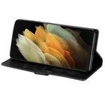 Flash Powder Zipper Pocket Wallet Flip Leather Phone Case with Strap for Samsung Galaxy S21 Ultra 5G