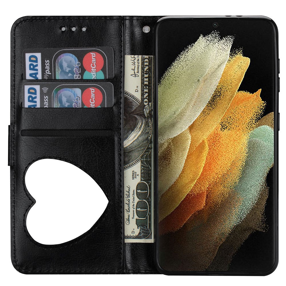 Flash Powder Zipper Pocket Wallet Flip Leather Phone Case with Strap for Samsung Galaxy S21 Ultra 5G