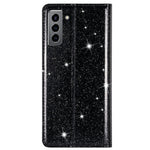 Flash Powder Auto-absorbed Ultra-thin Leather Stand Case for Samsung Galaxy S21 4G/5G