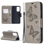 For Samsung Galaxy A52 4G / 5G / A52s 5G Imprint Butterflies Wallet Stand Flip Leather Phone Shell