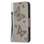 For Samsung Galaxy A52 4G / 5G / A52s 5G Imprint Butterflies Wallet Stand Flip Leather Phone Shell