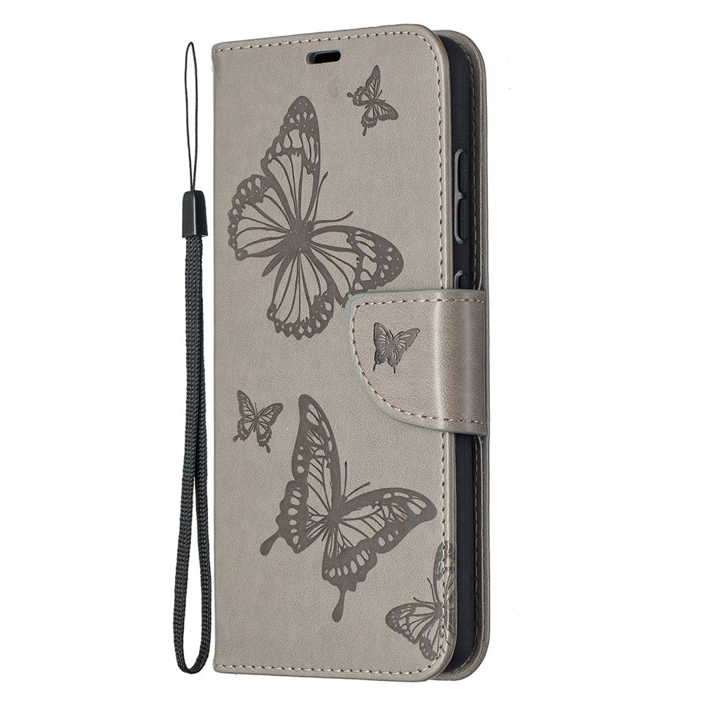 For Samsung Galaxy A52 4G / 5G / A52s 5G Imprint Butterflies Wallet Stand Flip Leather Phone Shell