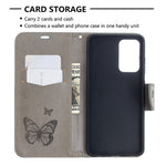 For Samsung Galaxy A52 4G / 5G / A52s 5G Imprint Butterflies Wallet Stand Flip Leather Phone Shell