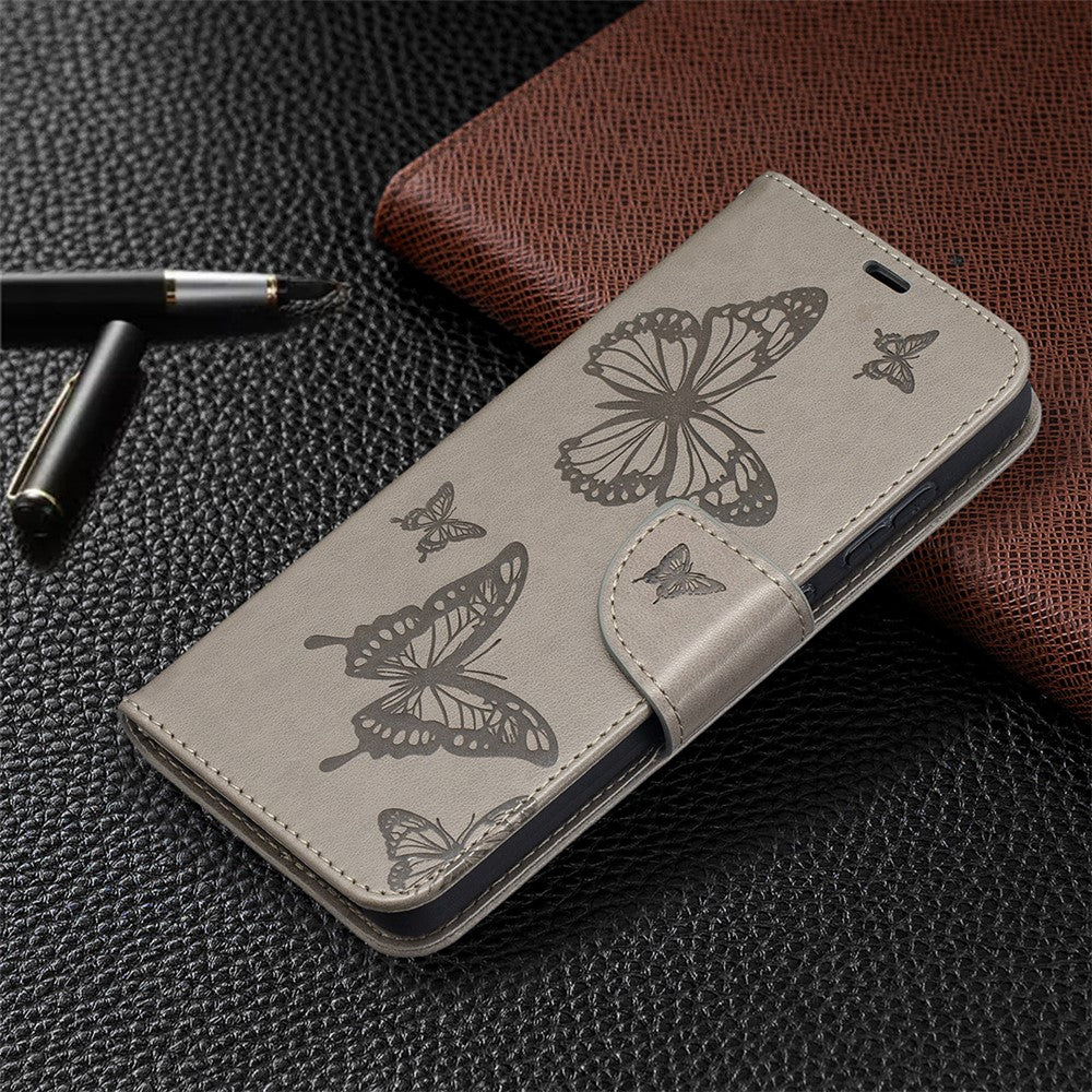 For Samsung Galaxy A52 4G / 5G / A52s 5G Imprint Butterflies Wallet Stand Flip Leather Phone Shell