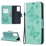 For Samsung Galaxy A52 4G / 5G / A52s 5G Imprint Butterflies Wallet Stand Flip Leather Phone Shell