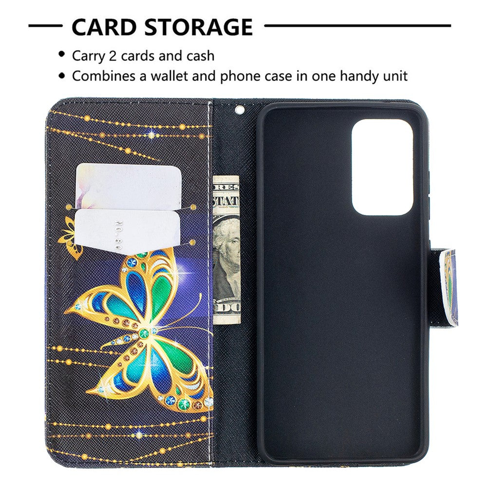 Wallet Stand Design Pattern Printing Folio Flip Leather Phone Shell for Samsung Galaxy A52 4G/5G / A52s 5G