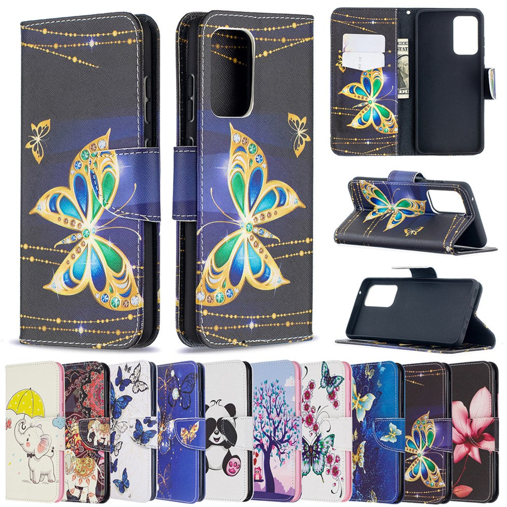 Wallet Stand Design Pattern Printing Folio Flip Leather Phone Shell for Samsung Galaxy A52 4G/5G / A52s 5G