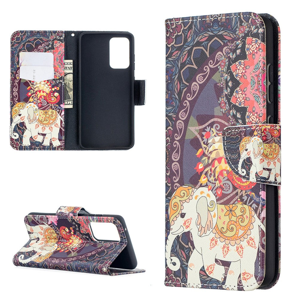 Wallet Stand Design Pattern Printing Folio Flip Leather Phone Shell for Samsung Galaxy A52 4G/5G / A52s 5G