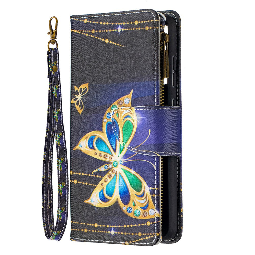 BF03 Zipper Wallet Design Pattern Printing Leather Phone Cover for Samsung Galaxy A52 4G / 5G / A52s 5G