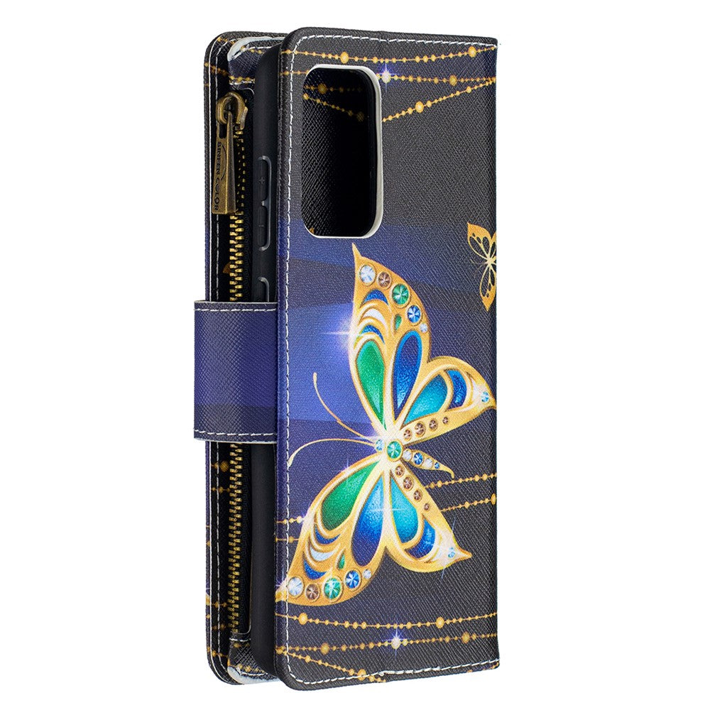 BF03 Zipper Wallet Design Pattern Printing Leather Phone Cover for Samsung Galaxy A52 4G / 5G / A52s 5G