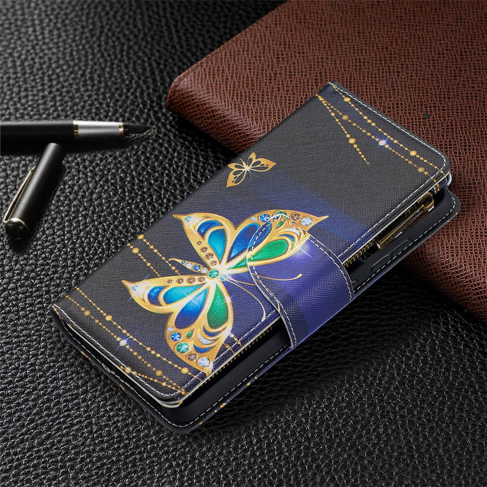 BF03 Zipper Wallet Design Pattern Printing Leather Phone Cover for Samsung Galaxy A52 4G / 5G / A52s 5G