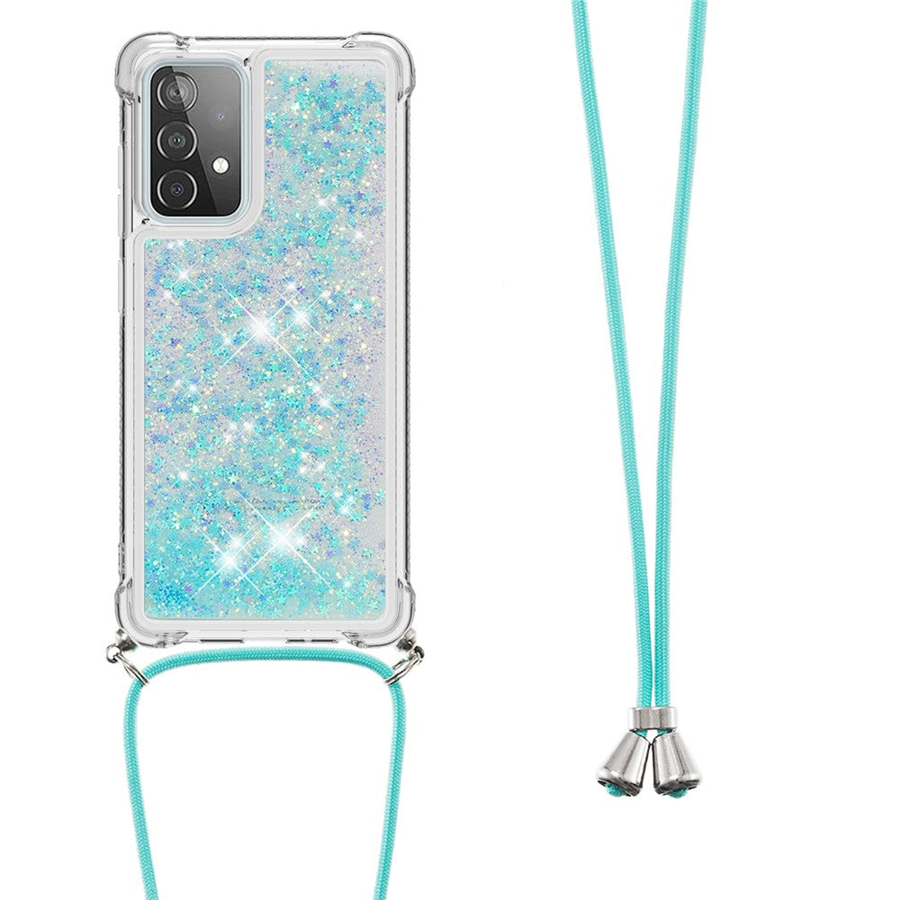 TPU Quicksand Design Phone Protective Shell Cover with Hanging Strap for Samsung Galaxy A52 4G/5G / A52s 5G