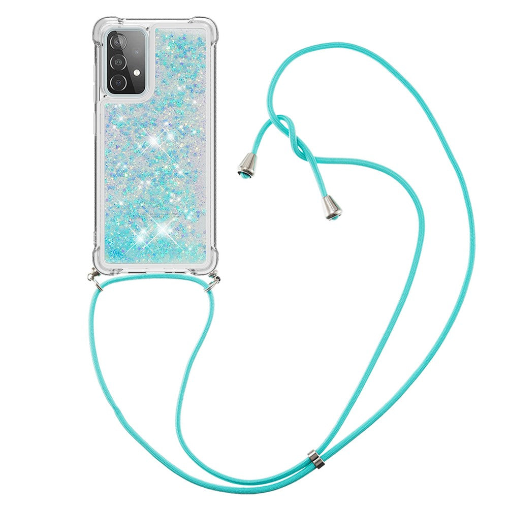 TPU Quicksand Design Phone Protective Shell Cover with Hanging Strap for Samsung Galaxy A52 4G/5G / A52s 5G