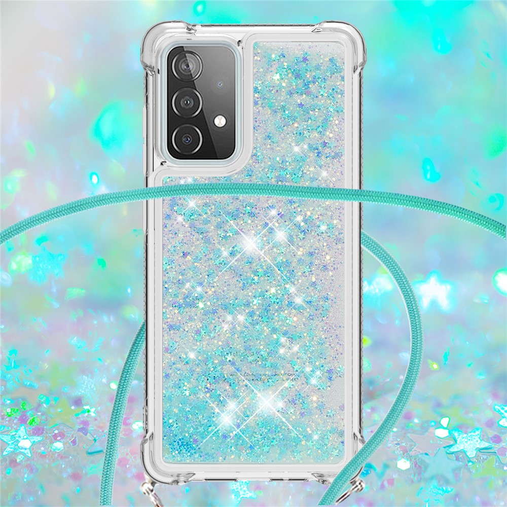 TPU Quicksand Design Phone Protective Shell Cover with Hanging Strap for Samsung Galaxy A52 4G/5G / A52s 5G
