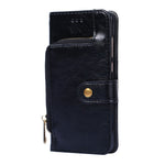 Leather Wallet Phone Stand Case for Samsung Galaxy A32 5G Zipper Pocket Design Cover