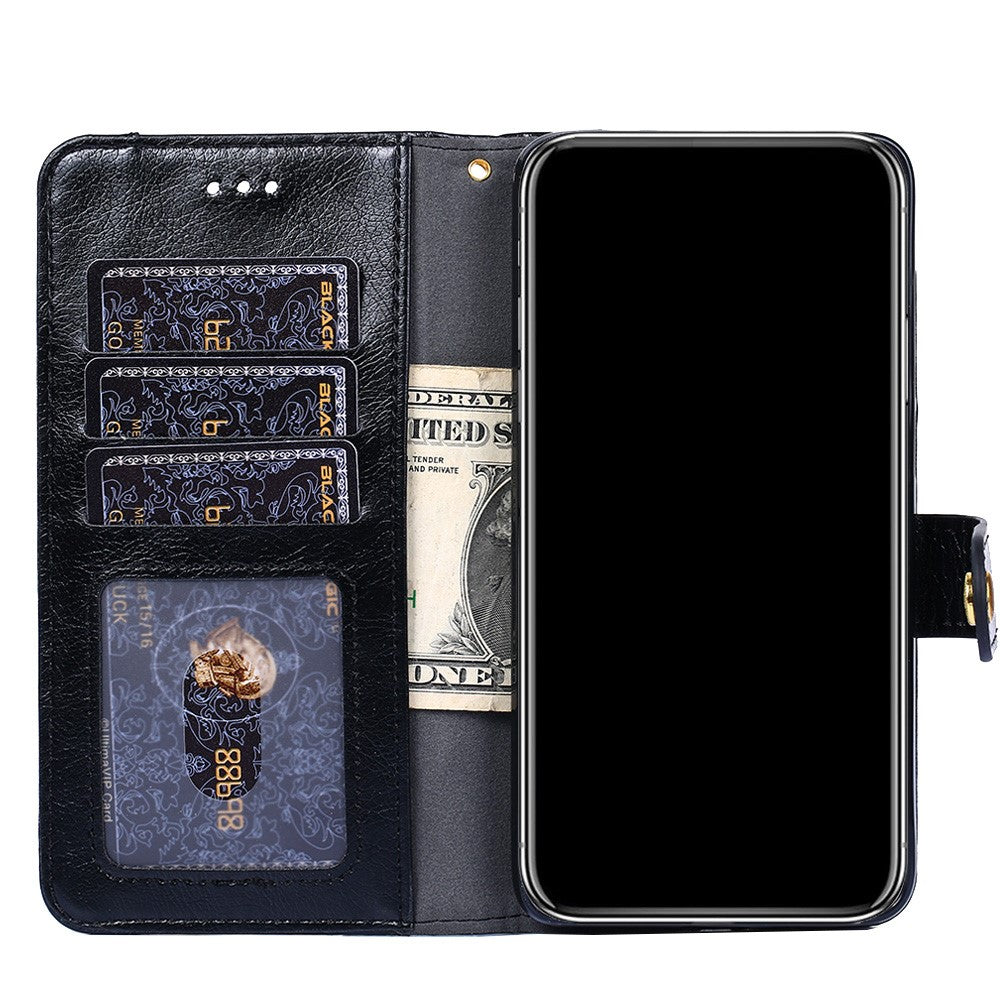 Leather Wallet Phone Stand Case for Samsung Galaxy A32 5G Zipper Pocket Design Cover