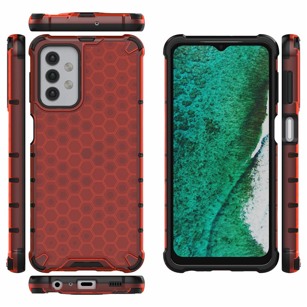 For Samsung Galaxy A32 5G Honeycomb Pattern Shock-proof TPU + PC Combo Case