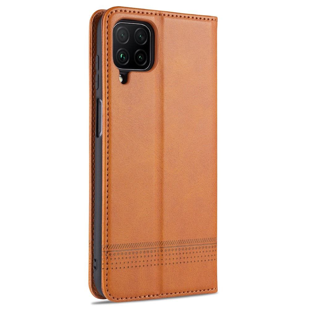 AZNS För Samsung Galaxy A12 Självabsorberande Läder Skal Stativ Plånboksfodral