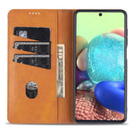 AZNS För Samsung Galaxy A12 Självabsorberande Läder Skal Stativ Plånboksfodral