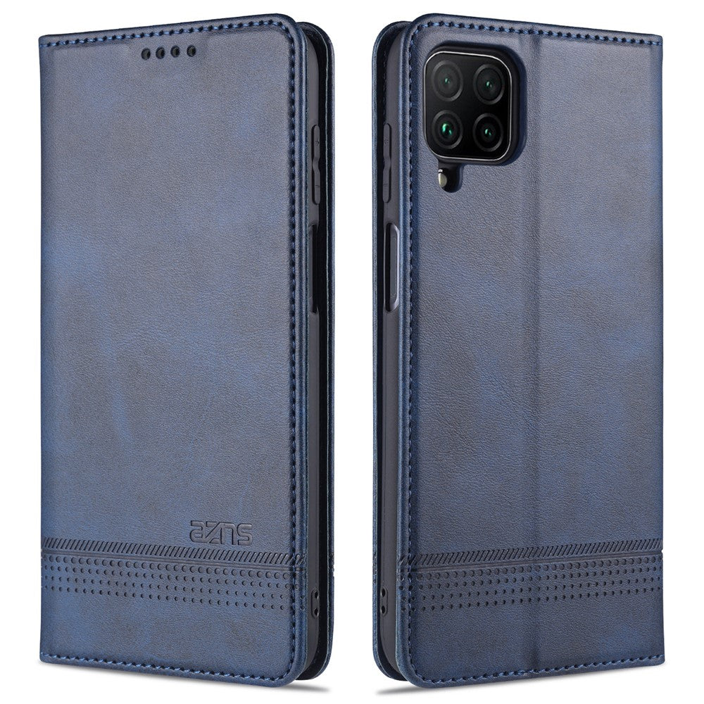 AZNS För Samsung Galaxy A12 Självabsorberande Läder Skal Stativ Plånboksfodral
