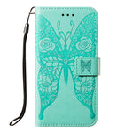 Til Samsung Galaxy A52 4G/5G / A52s 5G Imprinted Rose Flower Butterflies Mønster Læderpung Stativ Etui