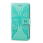 Til Samsung Galaxy A52 4G/5G / A52s 5G Imprinted Rose Flower Butterflies Mønster Læderpung Stativ Etui