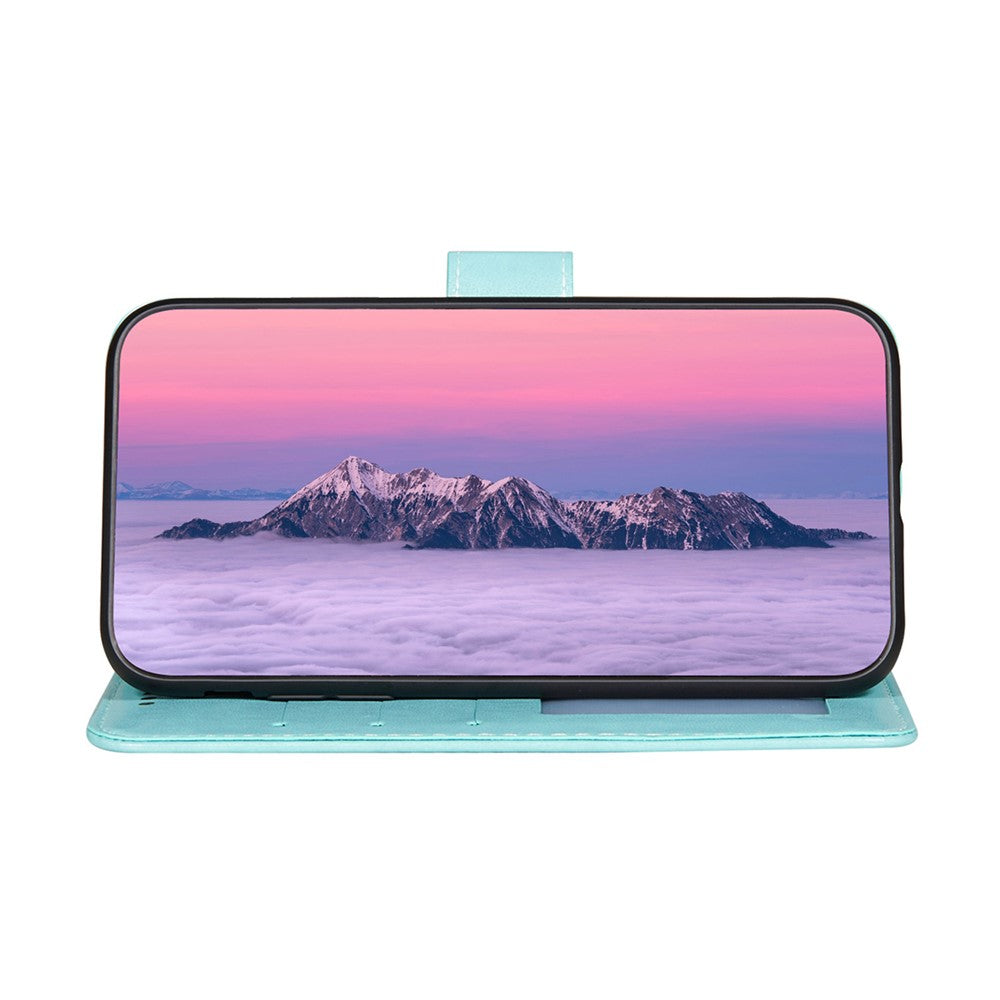 Til Samsung Galaxy A52 4G/5G / A52s 5G Imprinted Rose Flower Butterflies Mønster Læderpung Stativ Etui