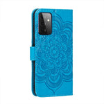 Imprint Mandala Flower Stand for Samsung Galaxy A72 5G / A72 4G Leather Case