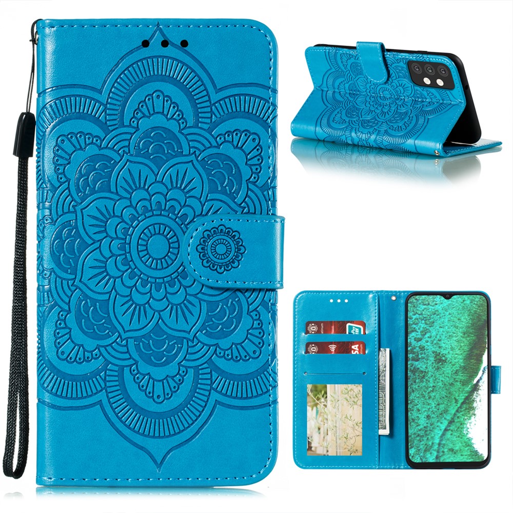 Imprint Mandala Flower Stand Leather Flip Shell for Samsung Galaxy A32 5G Case