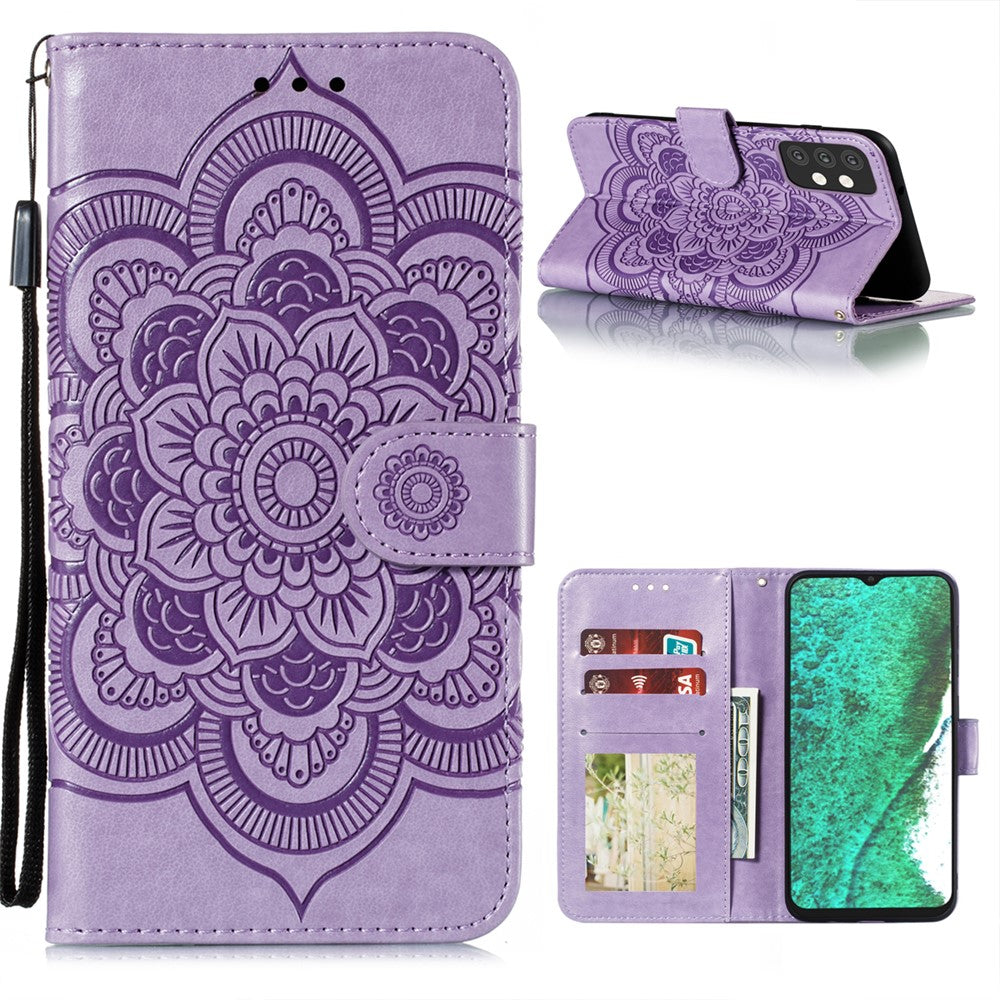 Imprint Mandala Flower Stand Leather Flip Shell for Samsung Galaxy A32 5G Case