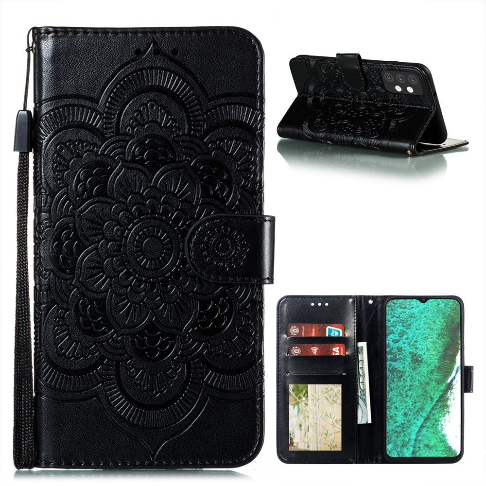 Imprint Mandala Flower Stand Leather Flip Shell for Samsung Galaxy A32 5G Case