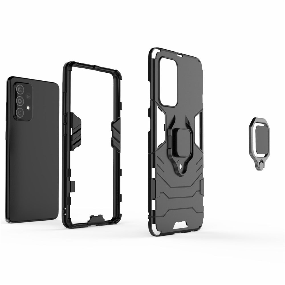 Samsung Galaxy A52 4G/5G / A52s 5G Cool Guard PC + TPU Hybrid mobilskal Stötdämpande mobilskal med Ringstöd