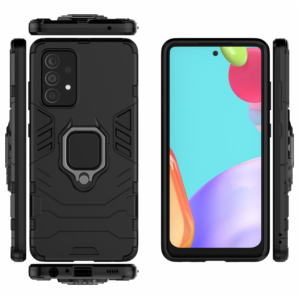 Samsung Galaxy A52 4G/5G / A52s 5G Cool Guard PC + TPU Hybrid mobilskal Stötdämpande mobilskal med Ringstöd