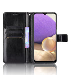 Crazy Horse Skin Leather Phone Wallet Stand Cover Shell with Lanyard for Samsung Galaxy A32 5G/M32 5G