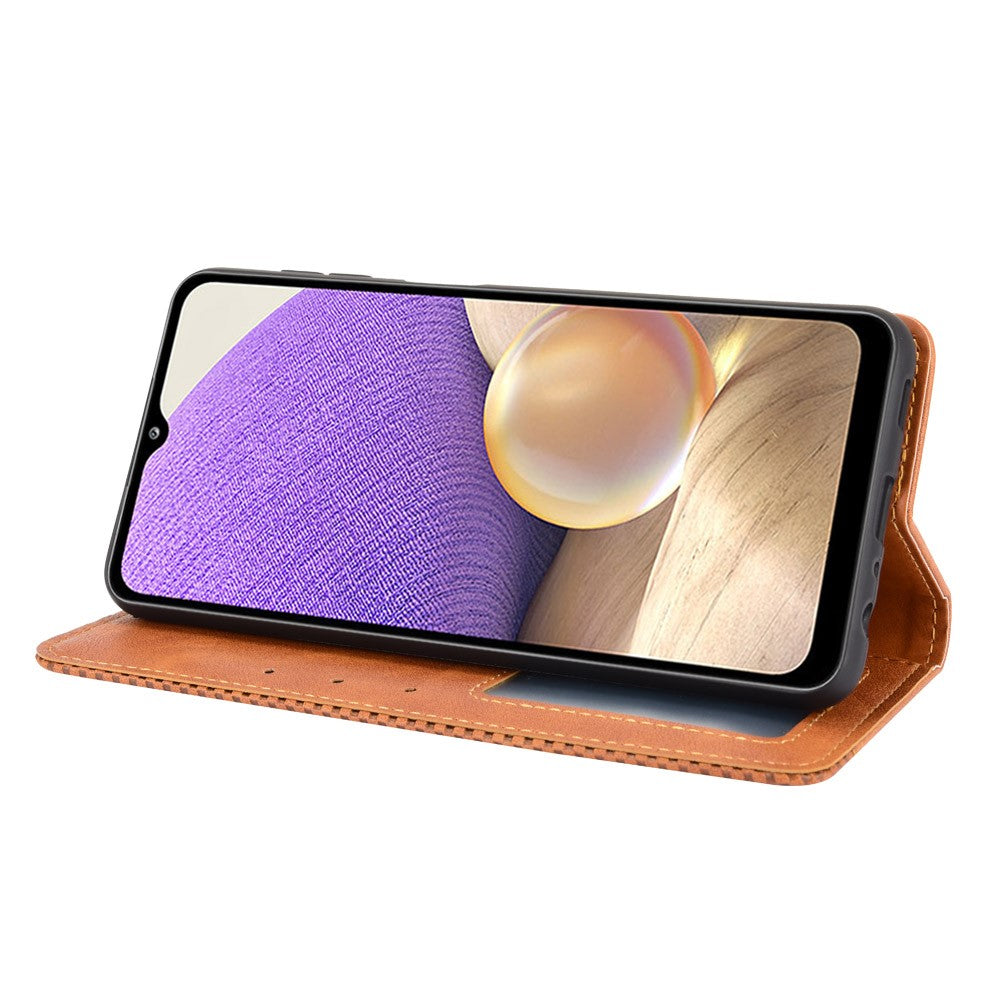 Magnetic Vintage Style Wallet Stand Phone Case Cover for Samsung Galaxy A32 5G/M32 5G