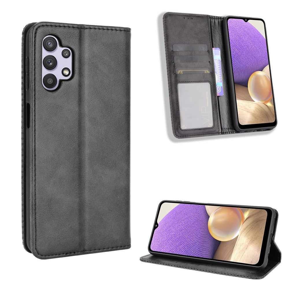 Magnetic Vintage Style Wallet Stand Phone Case Cover for Samsung Galaxy A32 5G/M32 5G